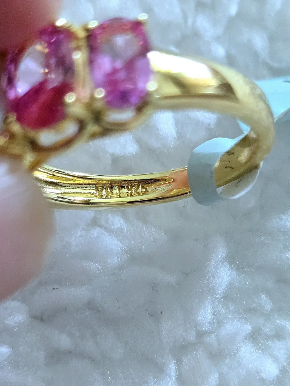 Lab🧪 Created White Fire🔥 Opal and Pink💕 Sapphires Ring💍 - NWT